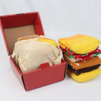 Chaussettes amusantes en coton peigné 200N style hamburger, haute qualité, colorées, personnalisées avec jacquard et emballage pour femmes et enfants