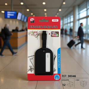 Etiqueta De Maleta Negra 1Pcs Alta Calidad Para Viajes - Product Image 2