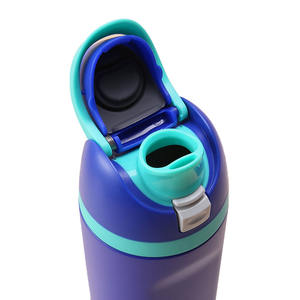 Bouteille d'eau sport portable personnalisée en acier inoxydable 304 à isolation sous vide avec couvercles à rabat et paille, idéale pour les voyages et les cadeaux promotionnels - Product Image 4