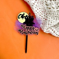 Set de Adornos de Acrílico Impresos a Color para Pastel de Halloween, Decoración Festiva para Fiestas, Casa Embrujada, Cumpleaños, Pastelería y Cupcakes