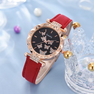 Reloj de Pulsera de Cuarzo para Mujer con Diseño de Mariposa, Correa de Cuero, Elegante Reloj de Regalo - Product Image 2