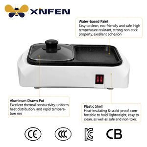 Электрическая гриль-плита с двумя зонами нагрева 750W+750W — универсальная модель 2-в-1 с антипригарной поверхностью и прозрачной стеклянной крышкой. - Product Image 2