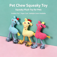 Jouet pour chien girafe en peluche, couineur, durable, avec corde nouée, écologique, moderne et tendance, jouet à mâcher pour chiens de taille moyenne à grande