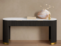 Console de rangement en bois massif Finnley, style américain traditionnel, avec tiroirs, pour entrée ou salon