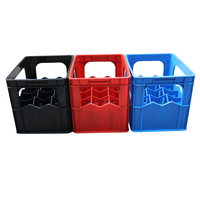 JOIN Caisse de rangement en plastique pour bière, 12 compartiments, panier de rangement empilable pour bouteilles en verre et bouteilles cylindriques