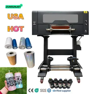 ZUNSUNJET Roll To Roll Uv Led Digital Label Film Uv Dtf Printer For Cup Wraps Sticker Printing