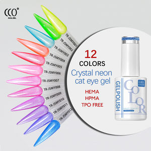 Esmalte de Uñas en Gel de Ojo de Gato de Cristal de Neón, 12 Colores, Fabricación Personalizada OEM/ODM, Marca Privada con su Logotipo, Libre de HEMA/TPO - Product Image 3