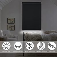 Stores à enroulement motorisés intelligents personnalisés Motionblinds en polyester, occultants, à motif vertical moderne, sans perçage, alimentés par panneau solaire