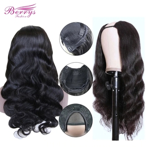Parrucche Berrys Fashion in Capelli Umani Vergini Brasiliani Remy, Senza Pizzo, Ondulate, con <span class=keywords><strong>Parte</strong></span> a U, Densità 150%, Durata <span class=keywords><strong>2</strong></span> Anni - Product Image 3