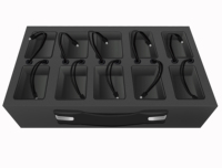 Estación de Carga Multi-dispositivo de 8 Puertos con Carga Automática y Centro de Carga de Datos y Video Automático con Conexión por Cable Encriptada, Software Incluido