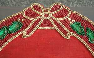 Top Quality Handmade Unique Design Christmas Wreath Handmade <b>Beaded</b> Table Mat <b>Beaded</b> Charger <b>Placemat</b> - Product Image 4