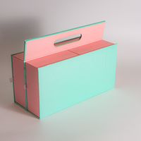 Boîte cadeau en papier pliable avec design créatif personnalisé, plusieurs compartiments et poignée pour l'emballage de cadeaux d'entreprise