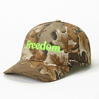 Casquette de baseball camouflage personnalisée pour l'automne, motif feuille de chêne marron, broderie lettre/logo, respirante, 6 panneaux, pour homme, sport et extérieur