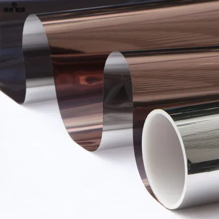 Building Metal Mirror Reflective Roll Brown Silver 35% Vlt Self-Adhesive Decor Glass Wall Window Paper Sticker Decoration Film