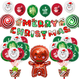 Buon <span class=keywords><strong>natale</strong></span> decorazioni <span class=keywords><strong>per</strong></span> feste di alta qualità stampa palloncini in lattice set bandiera di <span class=keywords><strong>natale</strong></span> - Product Image 3