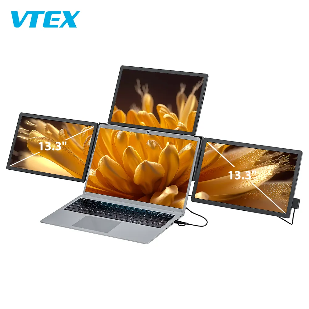 Vtex Oem Odm прямой завод тройной экран для ноутбука расширитель 13,3 "Fhd 1080P Ips Двойной портативный монитор для ноутбука