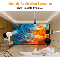 Mini projecteur vidéo intelligent avec batterie intégrée, 220 lumens ANSI, projecteurs portables, haut-parleur, mise au point électrique, lecteur multimédia pour la maison et l'extérieur