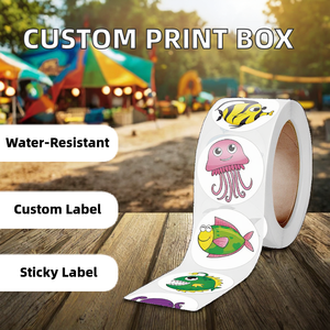 Custom Printed Cosmetic Cardboard Paper <b>Box</b> Waterproof Roll Gift Craft Packaging Thankyou Stickers CMYK <b>Vinyl</b> Adhesive Labels - Product Image 2