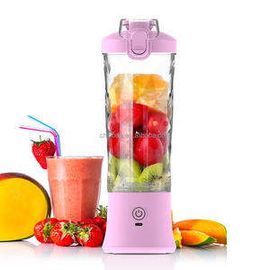 Mixeur Électrique Portable, Broyeur de Glace, Blender USB 4000mAh Étanche 600ml pour <span class=keywords><strong>Camping</strong></span>-<span class=keywords><strong>Car</strong></span>, Voiture, Extérieur, Smoothies, Acier Inoxydable - Product Image 1