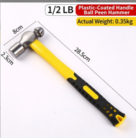 Plastic-coated Handle Ball Peen Hammer, High Carbon Steel Hardware Tool, Construction Ball Hammer for Wall Striking