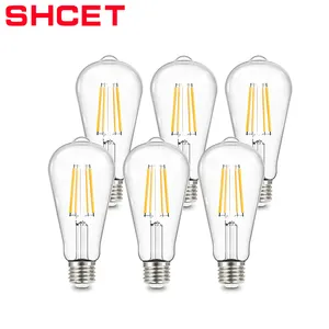 Retro Vintage Modell LED Glühbirne ST64 4w 6w 8w E27 Basis klar Edison Stil dekorativ mit Klarglas abdeckung