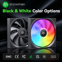 Ventilateur de boîtier PC SNOWMAN BK120 120mm noir sans LED, 1000 tr/min, Molex 4 broches Daisy, 12V DC, économique, vente en gros