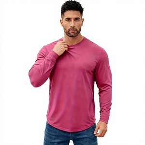 Camiseta Casual de Punto para Hombre, Cuello Redondo, Manga Corta, Color Sólido, Poliéster/Algodón, Antiencogimiento, Secado Rápido, Otoño Invierno - Product Image 1