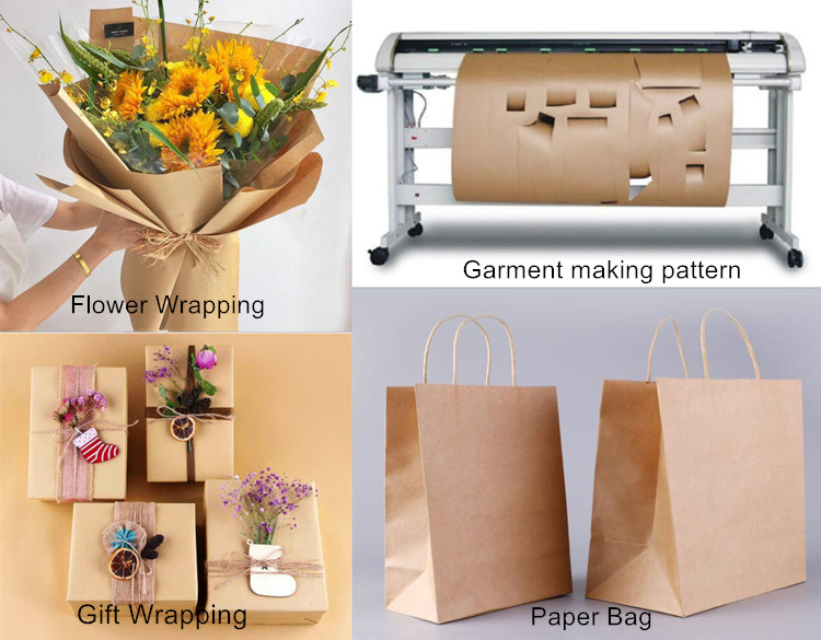 Virgin Pulp Sack Kraft Paper Roll 70gsm 90gsm 120gsm 600mm X 210m 900mm X 300m