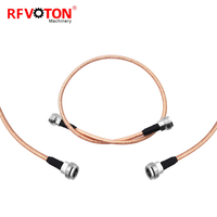 Câble coaxial haute fréquence à double connecteur femelle de type N, RG142, câble de raccordement RF, double blindage plaqué argent