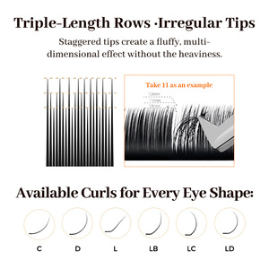 STARSCOLORS Extensions de cils en cachemire CAMELLIA CLASSIC C D L LB LC LD, effet effilé inspiré du <span class=keywords><strong>manga</strong></span>, cils CAMELLIA à bords dentelés - Product Image 4