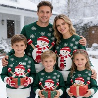 Pull en tricot jacquard assorti pour la famille, style européen et américain, doux et confortable, pour l'automne et l'hiver, ensemble parent-enfant