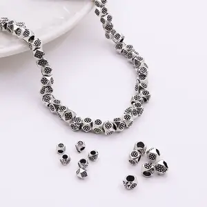 925 Sterling silver vintage cut multi-surface DIY Bead accessories material Carven design diamond scattered spacer beads