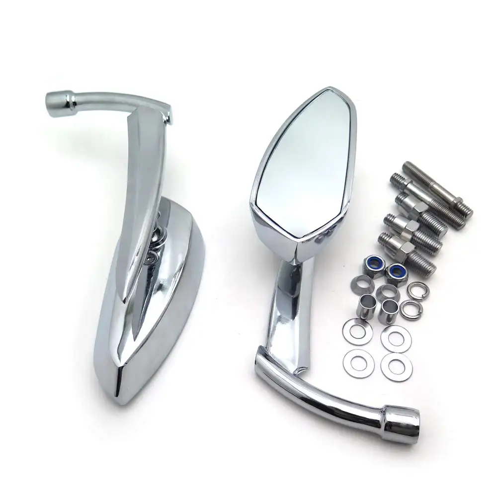 Chromed Spear Blade Mirrors Compatible Wholesales Aluminium Rearview Motorcycle Side Mirror