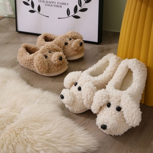 Chaussons d'intérieur chauds et antidérapants en peluche <span class=keywords><strong>pour</strong></span> hommes et femmes, motif <span class=keywords><strong>chien</strong></span> Teddy mignon, à bout fermé, <span class=keywords><strong>pour</strong></span> couple - Product Image 5