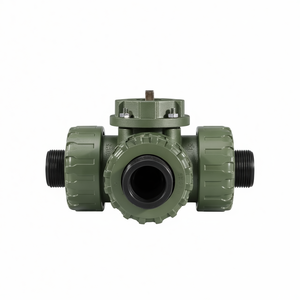 Vanne à bille en PVC à union vraie à commande par levier COVNA, commande urgente, DN20 3/4 pouce, 3 voies, port en T - Product Image 2