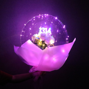 Wholesale Bobo <strong>Ballon</strong> With Rose 24 Inches clear Balloon for Birthday Party for Christmas New - Product Image 6
