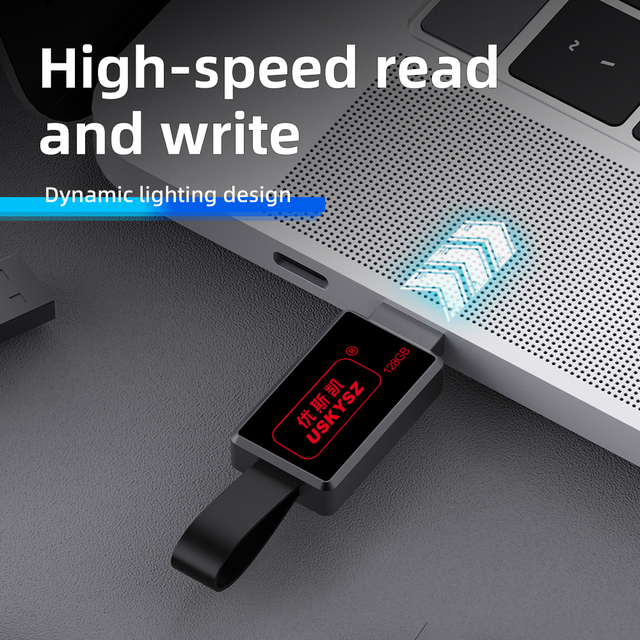 Metal USB Flash Drive with Shinning Light up LED Logo USB 2.0 Pendrive 4GB 8GB 16GB 32GB 64GB 128GB Good Die UDP Flash Memory