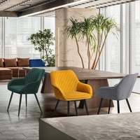Fauteuil rembourré en velours matelassé, pieds noirs, pour cuisine, salle à manger, salon, vente en gros, livraison gratuite