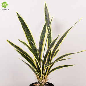 Artificial Snake Plant Leaf With Yellow <b>Edges</b> High Simulation Indoor Desktop Decoration <b>Plastic</b> Material QH-56109 - Product Image 5