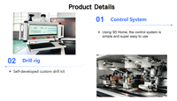 Machine de perçage CNC six faces haute précision, moteur puissant, système de contrôle 3D, haute vitesse pour portes et armoires en bois