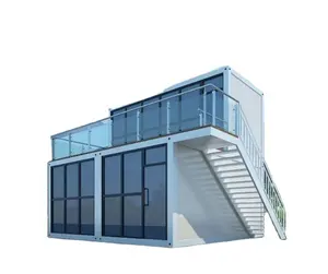 Fast Install Steel Structure Prefabricated Luxury Villa Two Story Prefab House Container House