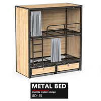 Lit Superposé Capsule Design en Acier Durable Double Pont avec Rideau pour Hôtel, Auberge de Jeunesse, Lit Boîte