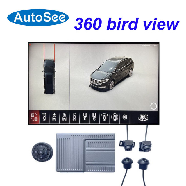 Car 360 Degree Camera Bird Eye 3D Panoramic View Around Reversing System With 24 Hours Parking Monitoring