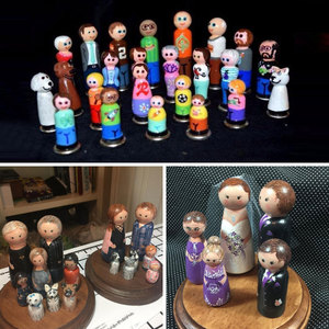 Figuras de madera Hemu de color natural, juego familiar para manualidades y decoraciones infantiles - Product Image 4