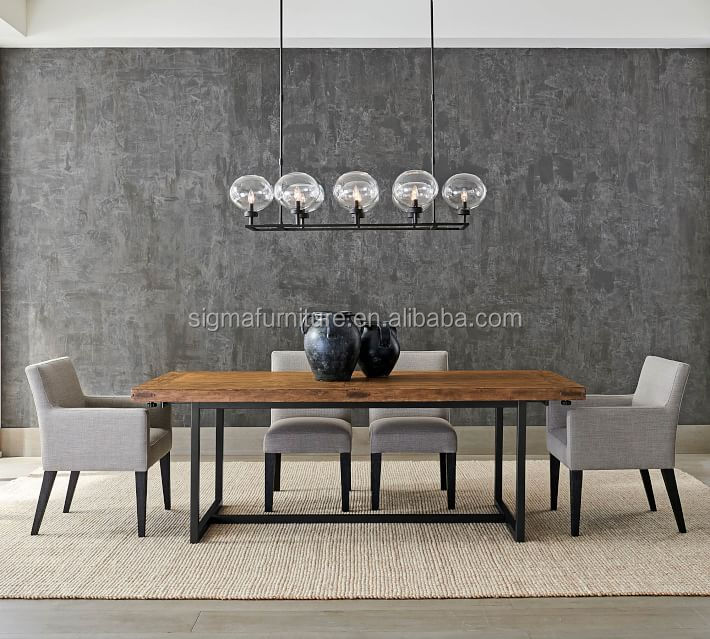 hotel indoor kitchen furniture Dining Table and Classic Upholstered Chair dining set