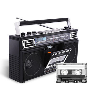 เครื่องบันทึกเสียงแบบพกพาสไตล์เรโทร วิทยุ AM FM SW บลูทูธ USB TF การ์ด ลำโพงคู่ สำหรับใช้ในบ้าน สำนักงาน และการเดินทาง เครื่องเล่นสเตอริโอแบบพกพา - Product Image 3