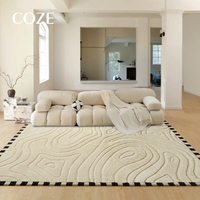 Italienische Luxus Creme Stil Teppich geometrische Muster moderne minimalist ische Schlafzimmer Nachttisch decke für Wohnzimmer Heimgebrauch