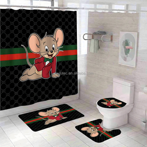 Juego de Baño de Lujo de 4 Piezas, Cortina de Ducha de Poliéster Impermeable de 72x72 Pulgadas, 12 Ganchos, Tapete de Baño Antideslizante, Tamaño Personalizado, Logotipo OEM - Product Image 5