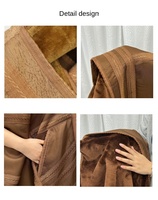Bisht saoudien islamique personnalisé pour homme, chaud et épais, en fausse fourrure, style chamois, avec filet à cheveux, pour l'Aïd