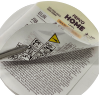 Étiquette adhésive ronde personnalisée à double couche thermosensible en vinyle, autocollant détachable révélateur pour emballage industriel chimique imprimé UV